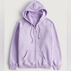Hollister Heather Purple Feel Good Oversized Zip-Up Hoodie